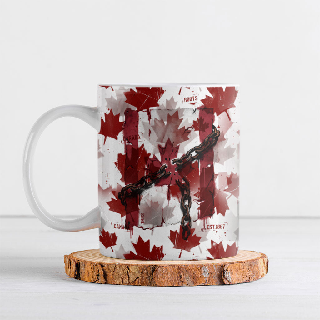 Canada Day Ceramic Mug Constitutional Autonomy 1982 Vintage - Broken Chains Freedom