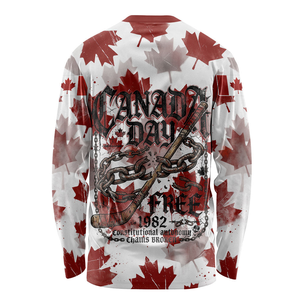 Canada Day Long Sleeve Shirt Constitutional Autonomy 1982 Vintage - Broken Chains Freedom