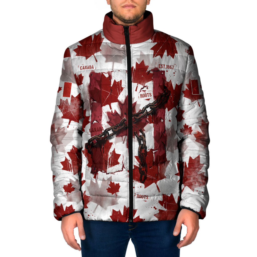 Canada Day Padded Jacket Constitutional Autonomy 1982 Vintage - Broken Chains Freedom