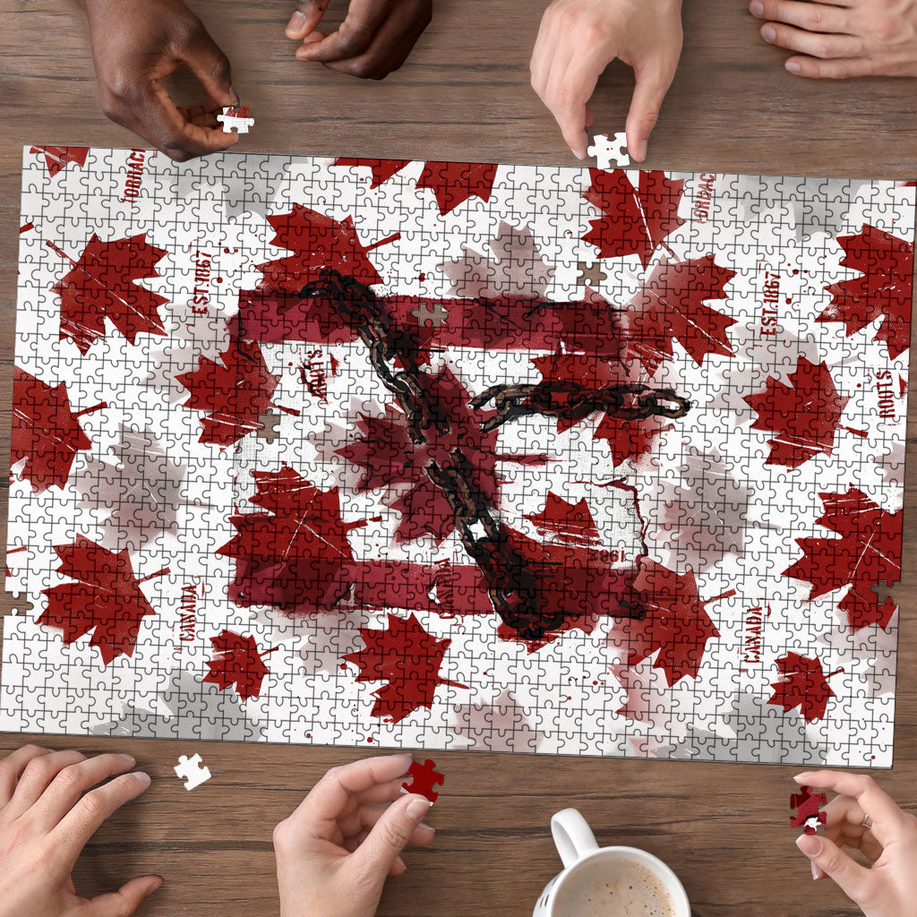 Canada Day Puzzle Constitutional Autonomy 1982 Vintage - Broken Chains Freedom