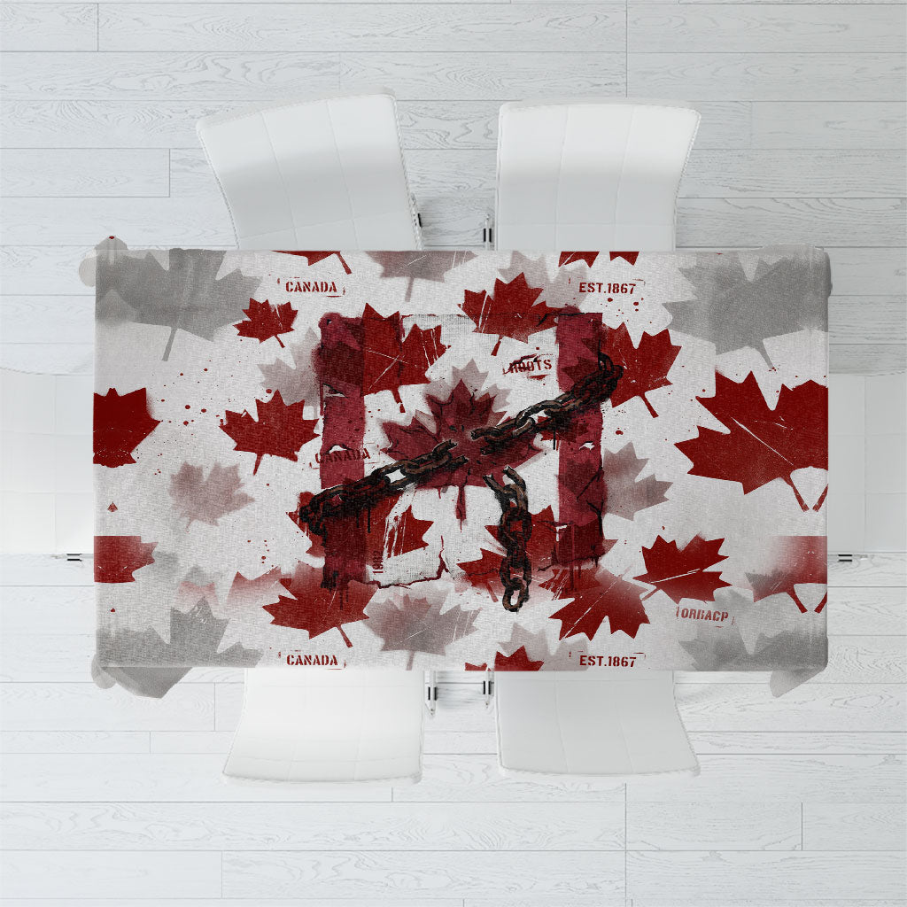 Canada Day Tablecloth Constitutional Autonomy 1982 Vintage - Broken Chains Freedom