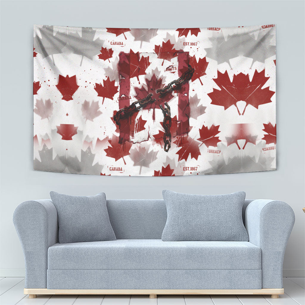 Canada Day Tapestry Constitutional Autonomy 1982 Vintage - Broken Chains Freedom