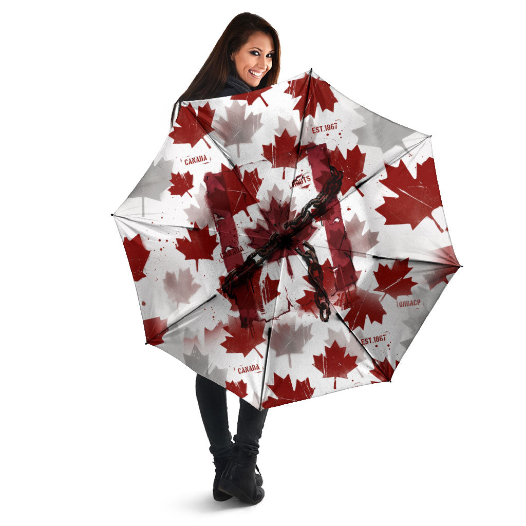 Canada Day Umbrella Constitutional Autonomy 1982 Vintage - Broken Chains Freedom