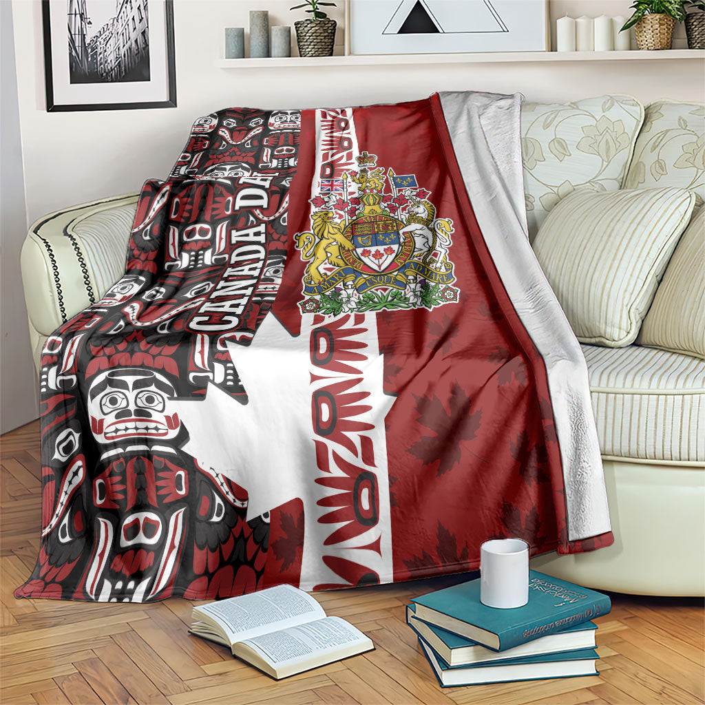 Canada Day Indigenous First Nations Blanket Tribal Haida Totem Art One Nation
