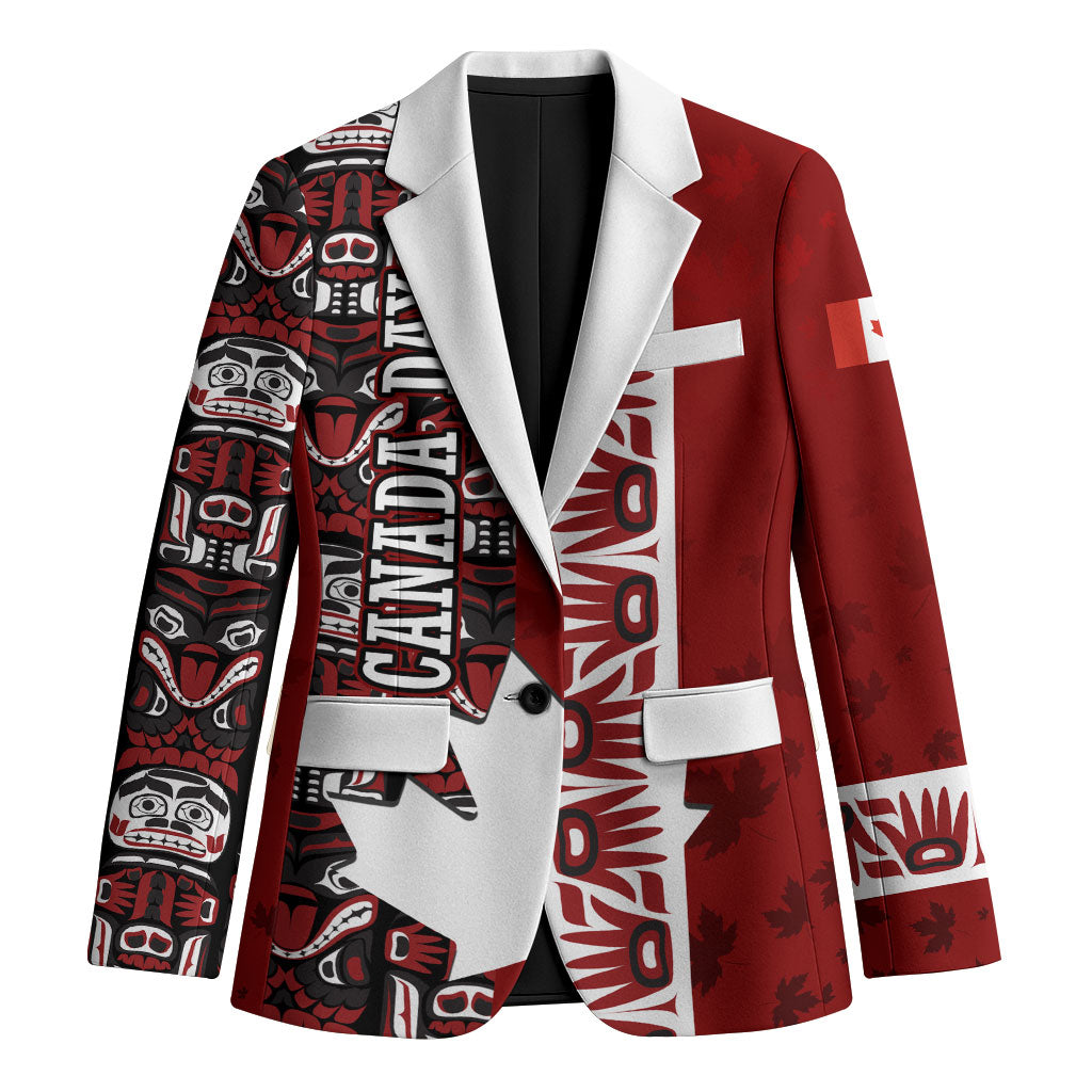 Canada Day Indigenous First Nations Blazer Tribal Haida Totem Art One Nation