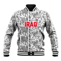 Iraq Ancient Mesopotamian Lamassu Baseball Jacket with Mythical Motif Design - Wonder Print Shop