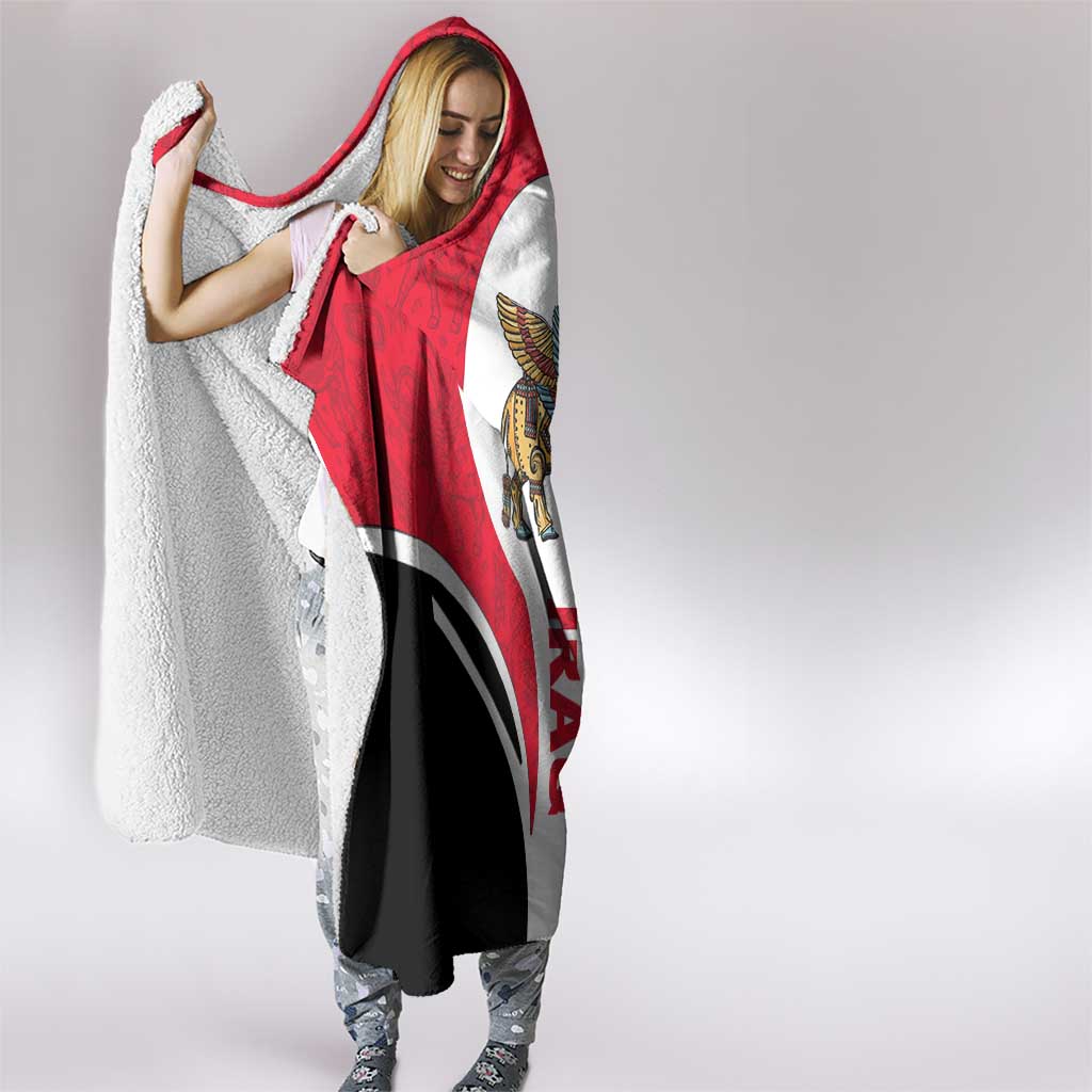 Iraq Hooded Blanket with Lamassu Mythical Creature and National Map Design - Wonder Print Shop