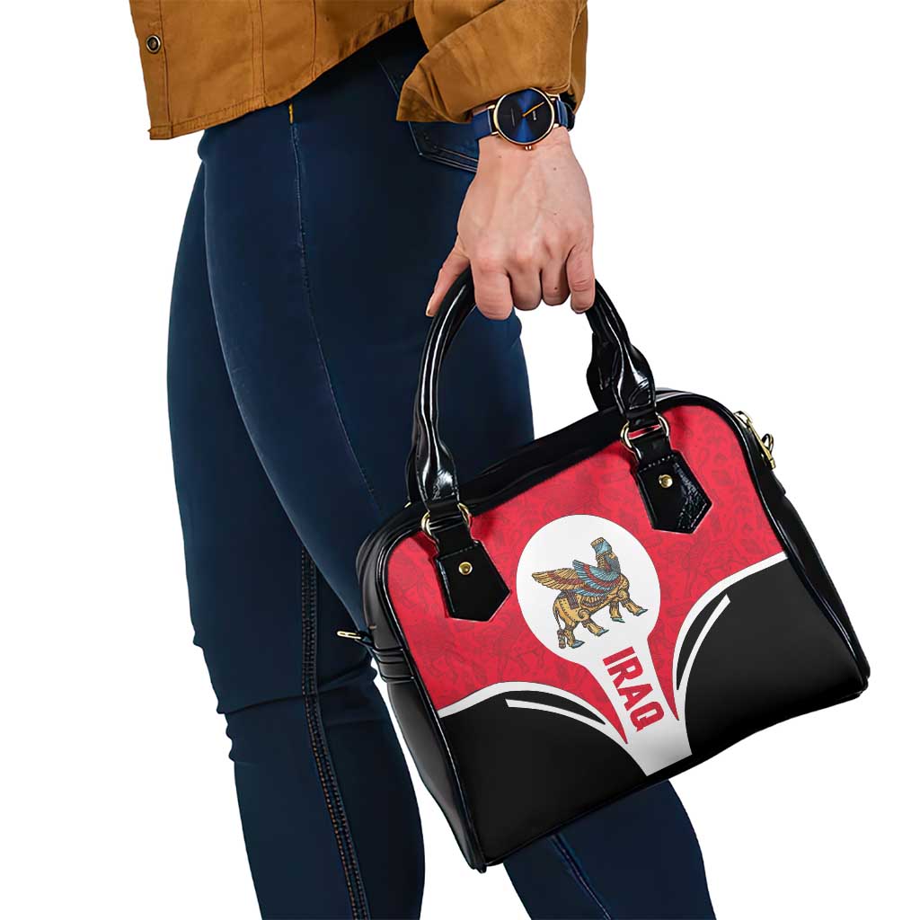 Iraq Shoulder Handbag with Lamassu Mythical Creature and National Map Design - Wonder Print Shop