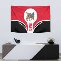 Iraq Tapestry with Lamassu Mythical Creature and National Map Design - Wonder Print Shop