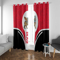 Iraq Window Curtain with Lamassu Mythical Creature and National Map Design - Wonder Print Shop