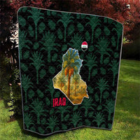 Iraq Quilt with Palm Tree Landscape and Map Silhouette Design - Wonder Print Shop