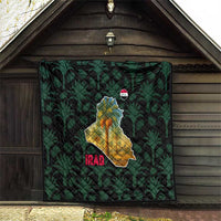 Iraq Quilt with Palm Tree Landscape and Map Silhouette Design - Wonder Print Shop