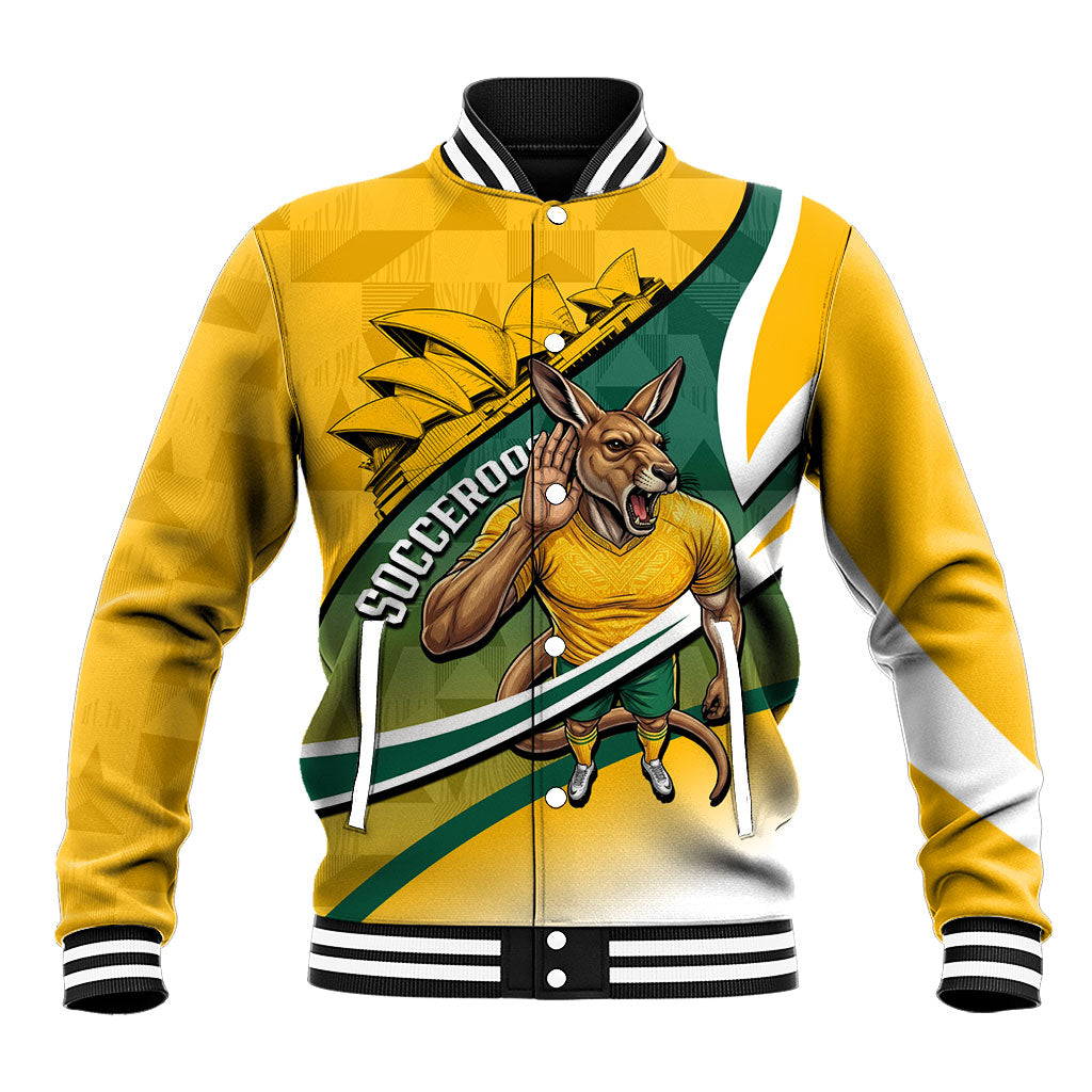Personalized Australia Soccer Kangaroo Mascot Baseball Jacket Sydney Opera House - Hear the Champions Roar Football