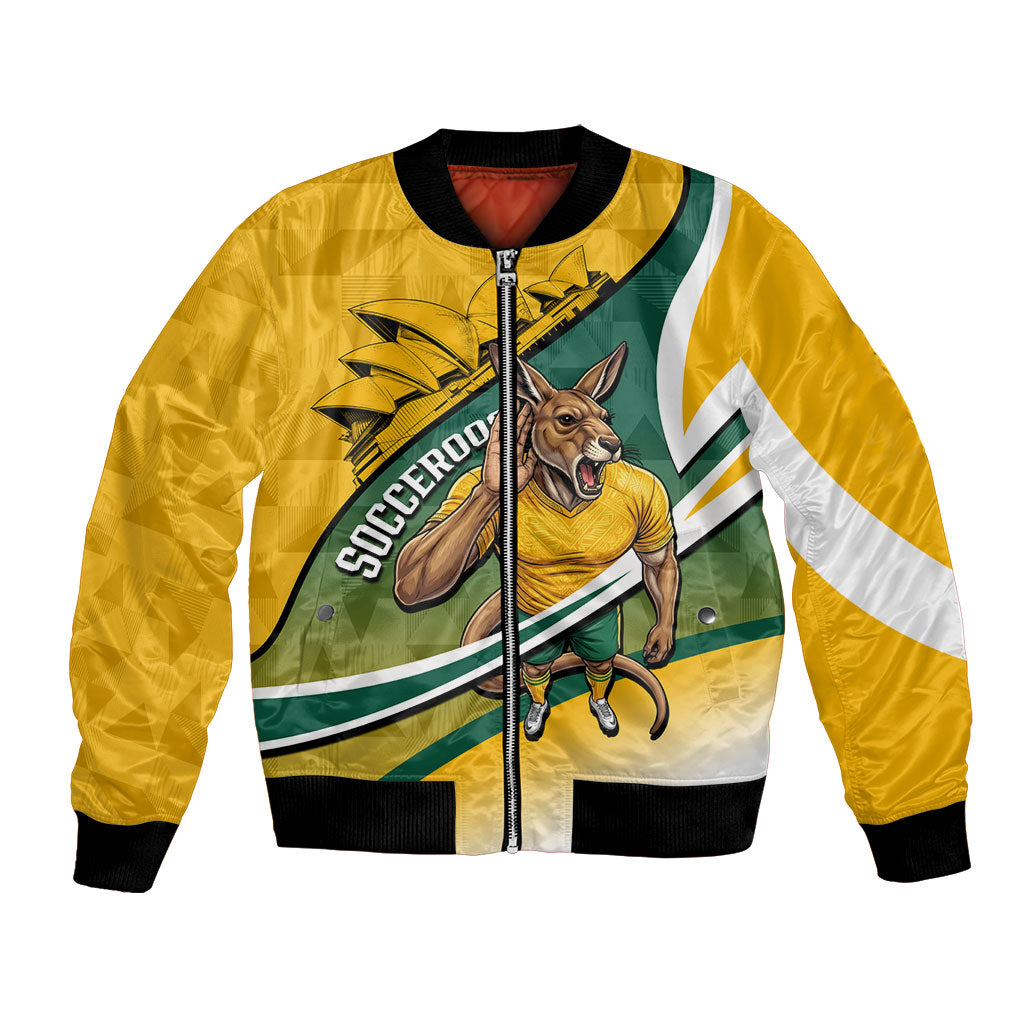 Personalized Australia Soccer Kangaroo Mascot Bomber Jacket Sydney Opera House - Hear the Champions Roar Football