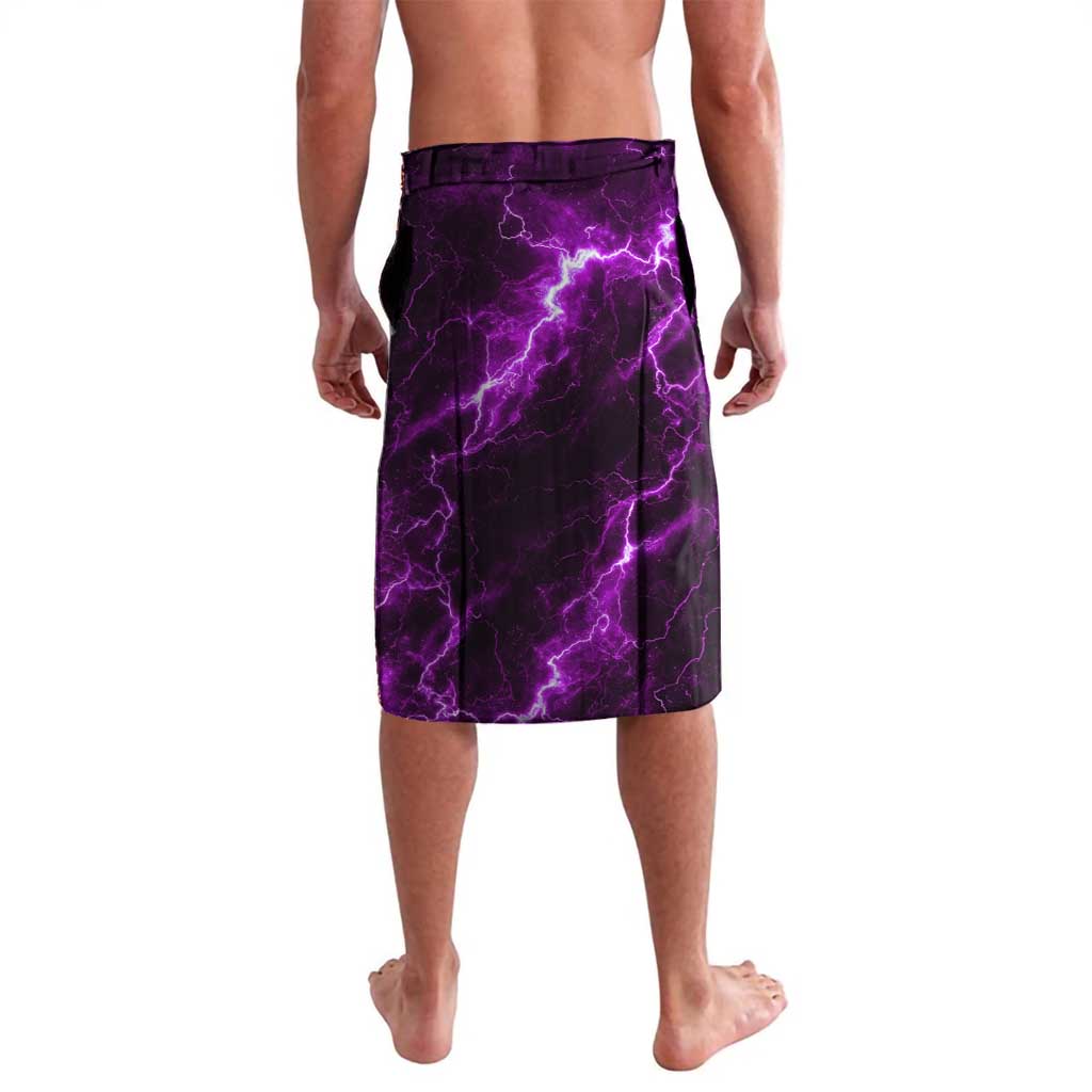 Bowling Ball and Pins Lavalava Purple Lightning Background and Custom Name Design - Wonder Print Shop