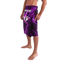 Bowling Ball and Pins Lavalava Purple Lightning Background and Custom Name Design - Wonder Print Shop