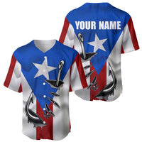 Baseball jersey pair: front and back with star flag print and fish hook graphics