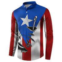 Puerto Rico Fishing Button Sweatshirt Fish Hook Flag PR Custom Name - Wonder Print Shop