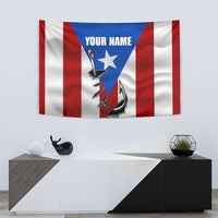 Puerto Rico Fishing Tapestry Fish Hook Flag PR Custom Name - Wonder Print Shop