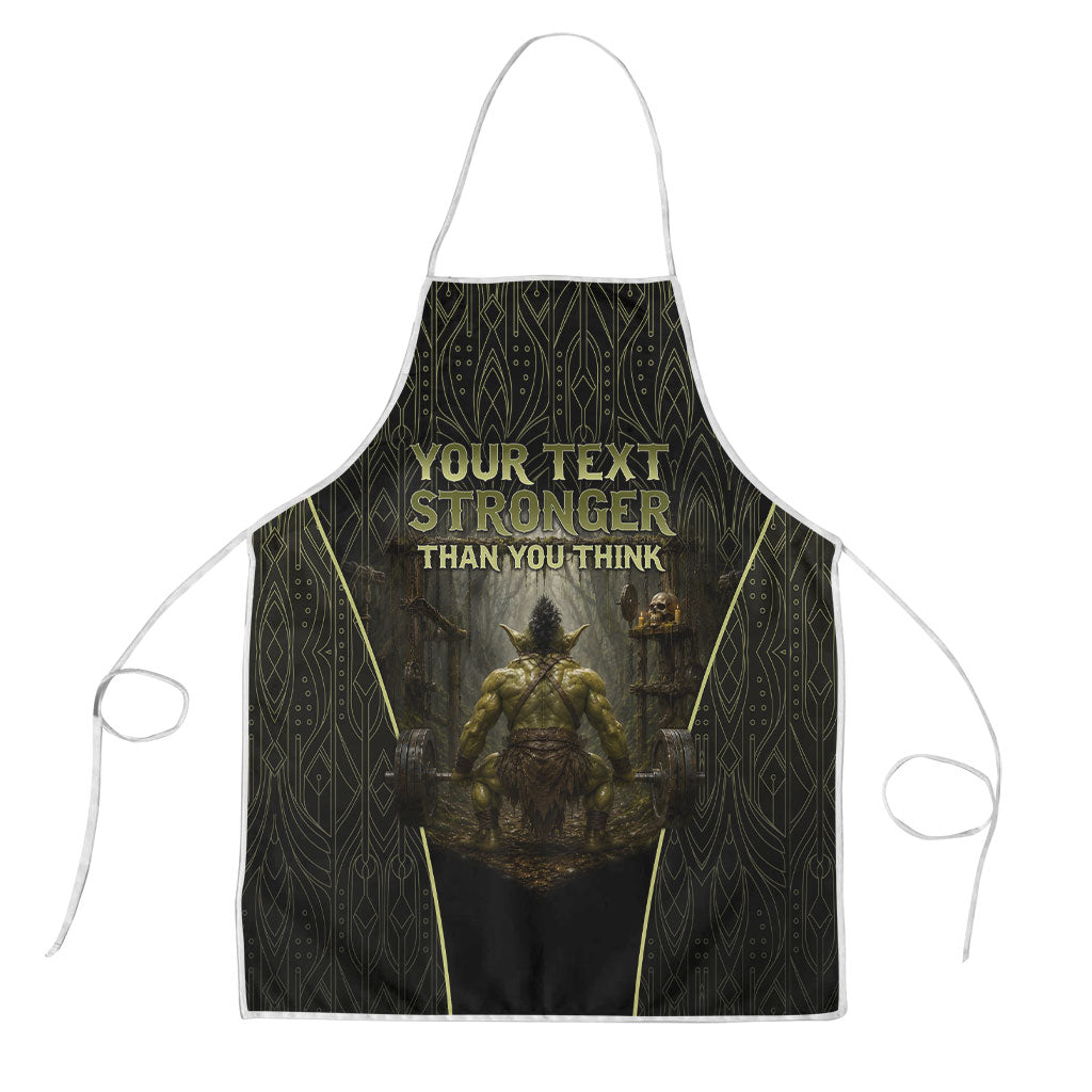Personalized Muscular Goblin Weightlifting Apron Pain For Growth Dark Fantasy Gym Graphic