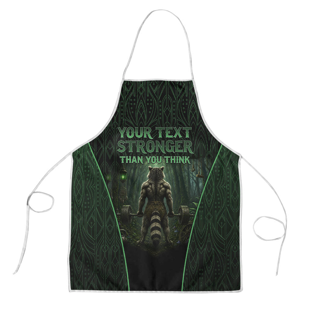 Personalized Muscular Raccoon Weightlifting Apron Pain For Growth Dark Fantasy Gym Graphic