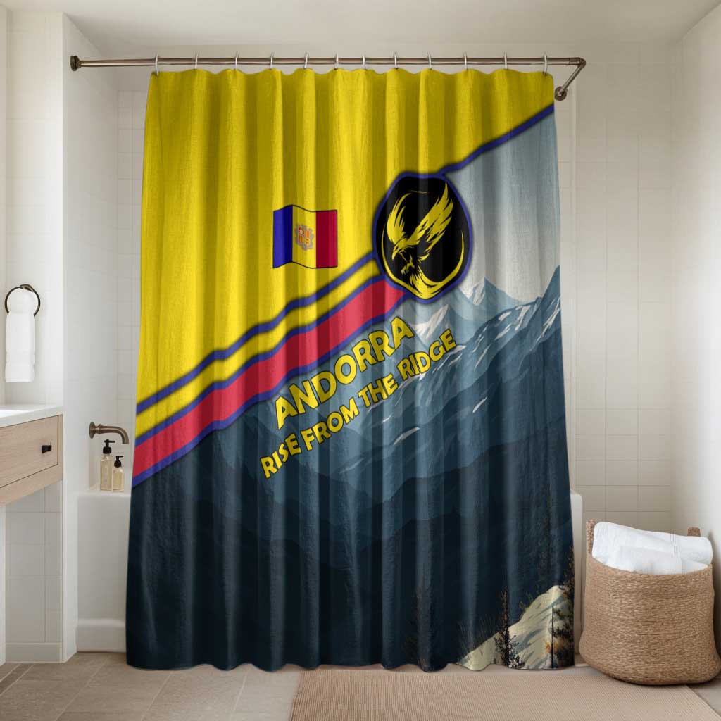 Andorra Bathroom Set with Mountain Ridge and Eagle Emblem Design - Wonder Print Shop
