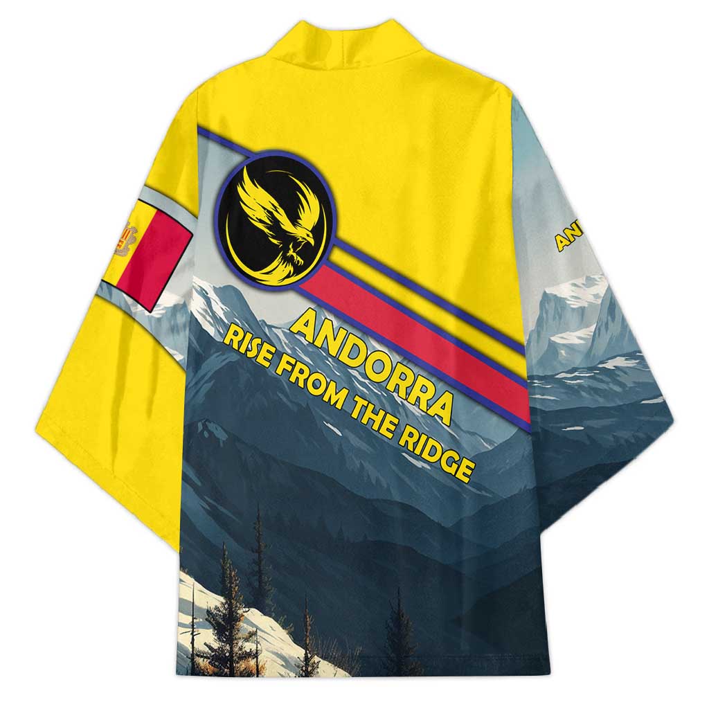 Andorra Kimono with Mountain Ridge and Eagle Emblem Design - Wonder Print Shop