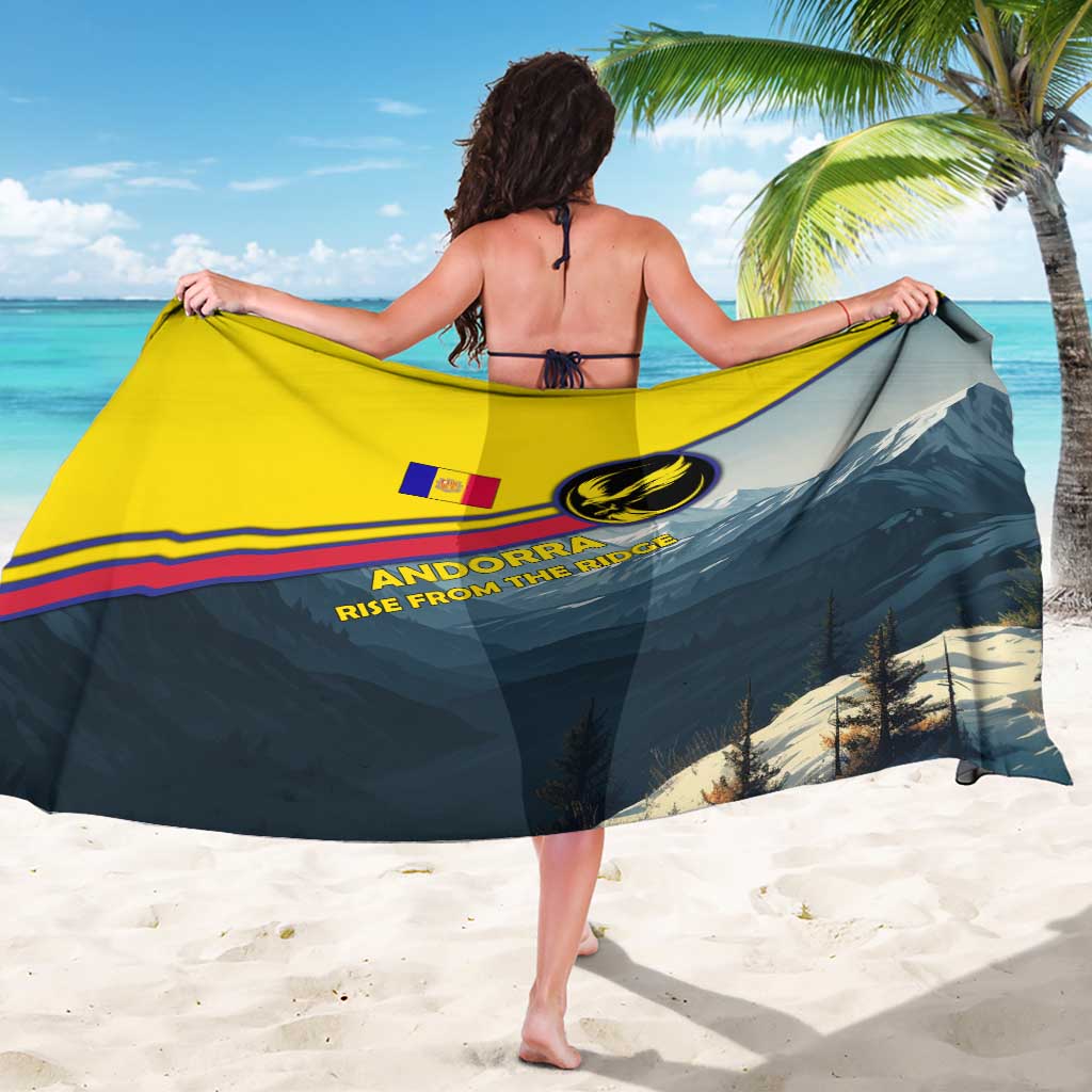 Andorra Sarong with Mountain Ridge and Eagle Emblem Design - Wonder Print Shop