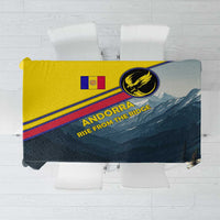 Andorra Tablecloth with Mountain Ridge and Eagle Emblem Design - Wonder Print Shop