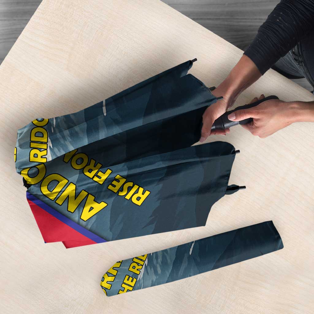 Andorra Umbrella with Mountain Ridge and Eagle Emblem Design - Wonder Print Shop