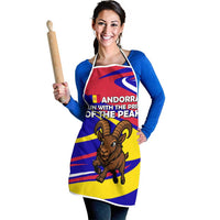 Andorra Apron with Cartoon Ibex and Swirl Stripe Design - Wonder Print Shop