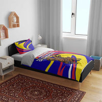 Andorra Bedding Set with Cartoon Ibex and Swirl Stripe Design - Wonder Print Shop