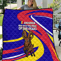 Andorra Quilt with Cartoon Ibex and Swirl Stripe Design - Wonder Print Shop