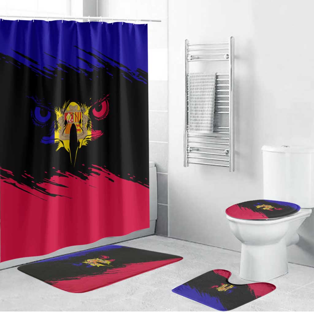 Andorra Bathroom Set with Eagle Eyes and Paint Stroke Design - Wonder Print Shop