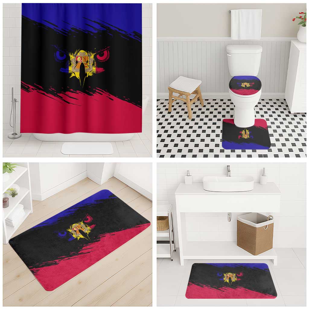Andorra Bathroom Set with Eagle Eyes and Paint Stroke Design - Wonder Print Shop