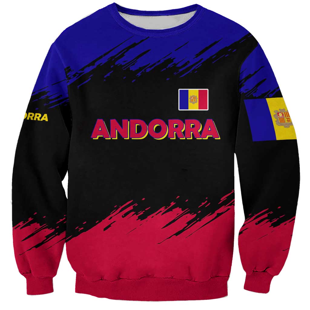 Andorra Sweatshirt with Eagle Eyes and Paint Stroke Design - Wonder Print Shop