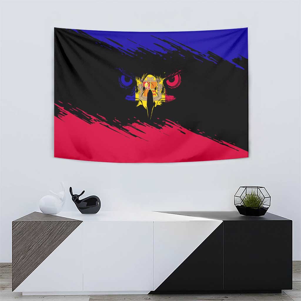 Andorra Tapestry with Eagle Eyes and Paint Stroke Design - Wonder Print Shop