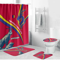 Andorra Bathroom Set with Mountain Goat and Curved Stripe Design - Wonder Print Shop