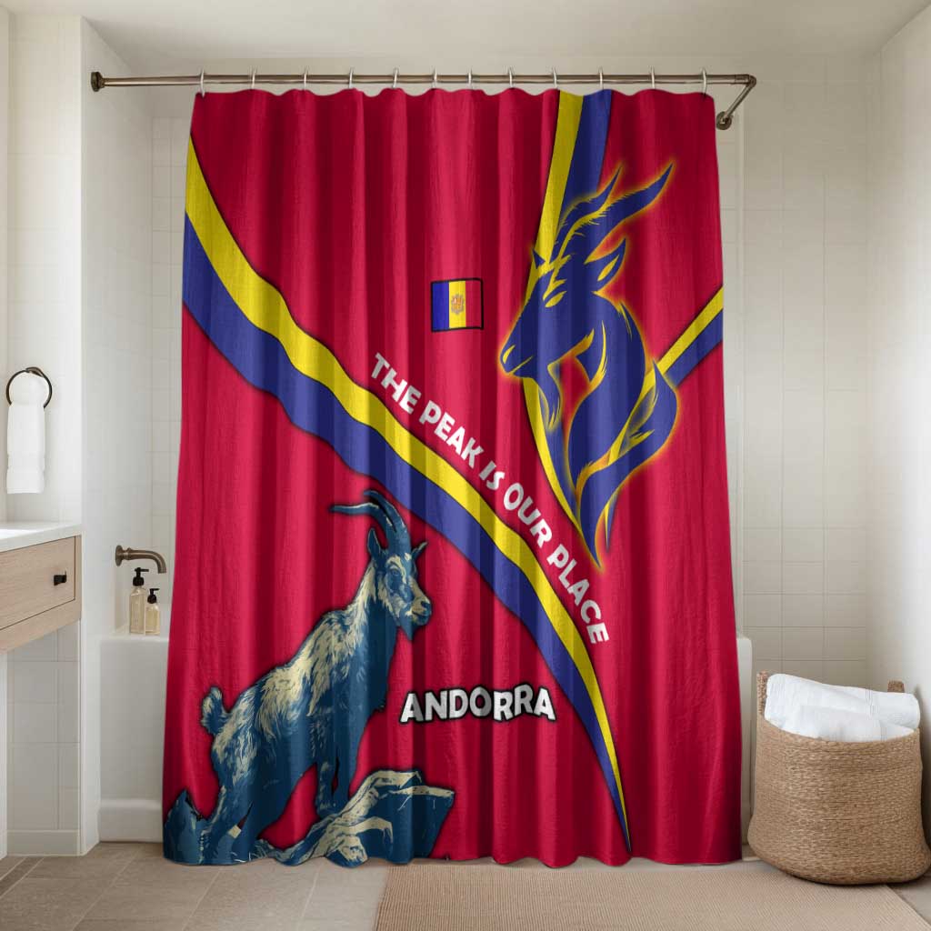 Andorra Bathroom Set with Mountain Goat and Curved Stripe Design - Wonder Print Shop
