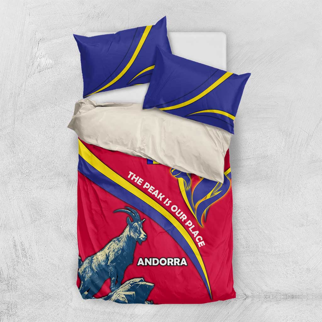 Andorra Bedding Set with Mountain Goat and Curved Stripe Design - Wonder Print Shop