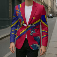 Andorra Blazer with Mountain Goat and Curved Stripe Design - Wonder Print Shop