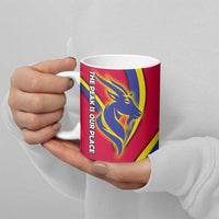 Andorra Ceramic Mug with Mountain Goat and Curved Stripe Design - Wonder Print Shop
