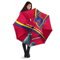 Andorra Umbrella with Mountain Goat and Curved Stripe Design - Wonder Print Shop