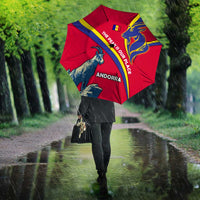 Andorra Umbrella with Mountain Goat and Curved Stripe Design - Wonder Print Shop