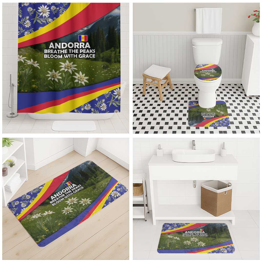 Andorra Bathroom Set with Edelweiss Mountain Landscape Design - Wonder Print Shop