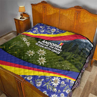 Andorra Quilt with Edelweiss Mountain Landscape Design - Wonder Print Shop