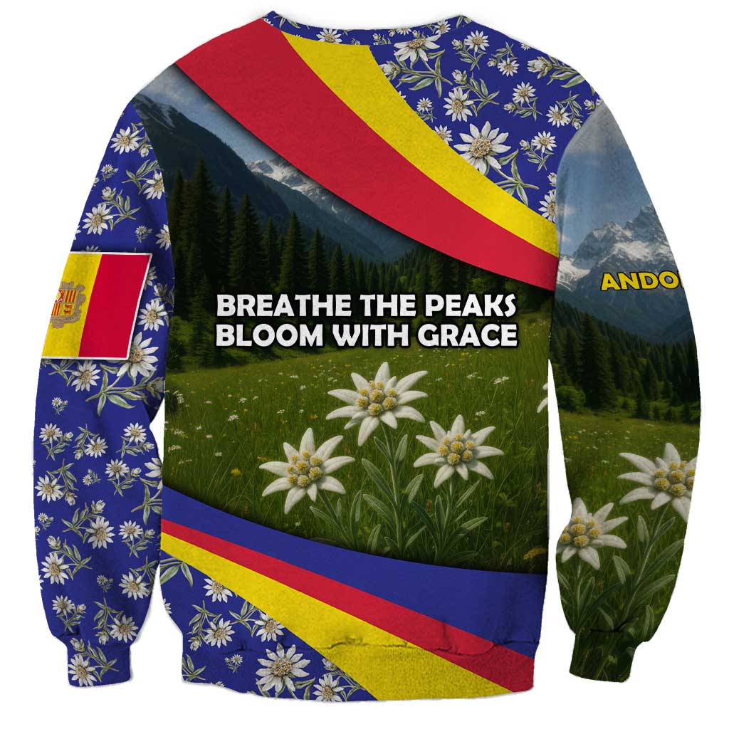 Andorra Sweatshirt with Edelweiss Mountain Landscape Design - Wonder Print Shop