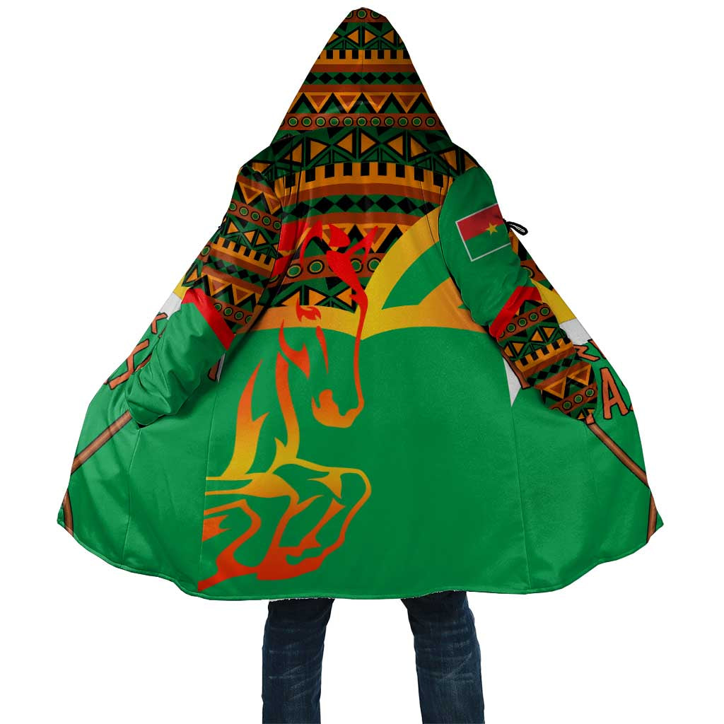 Burkina Faso Cloak with Green Tribal Pattern Design and National Flag Motif - Wonder Print Shop