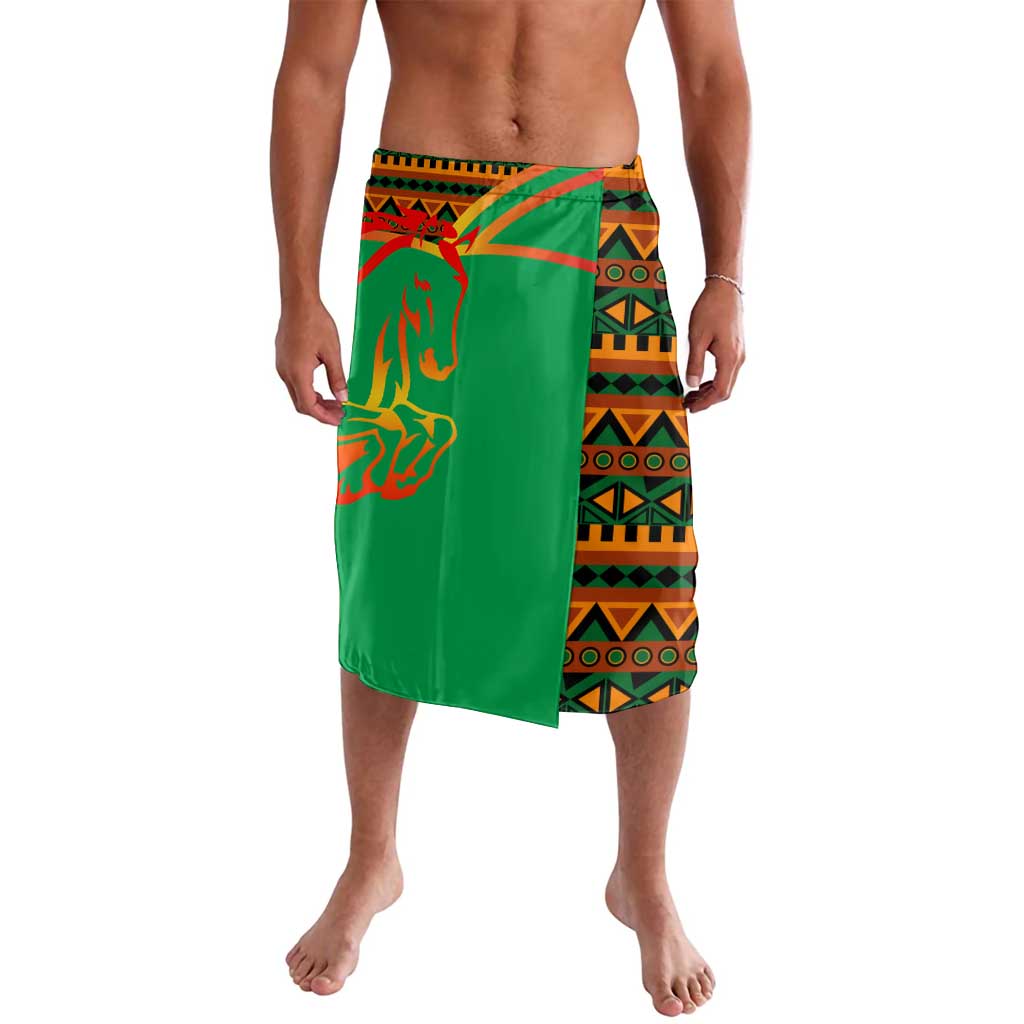 Burkina Faso Lavalava with Green Tribal Pattern Design and National Flag Motif - Wonder Print Shop