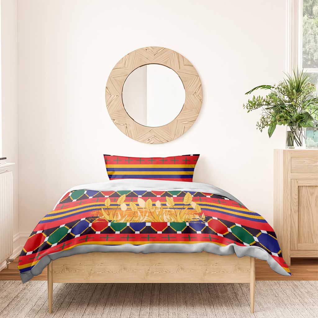 Burkina Faso Bedding Set with Red Green Blue Geometric - Wonder Print Shop